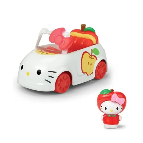 Produktbild Dickie Toys Hello Kitty Dazzle Dash Kitty Apple, Spielzeugauto mit herausnehmbarer Figur, Set aus Fahrzeug und Figur, Fahrzeuglänge: 6 cm, Figurgröße: 2,5 cm, ab 3 Jahren
