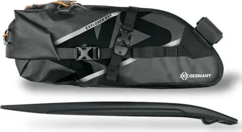 SKS GERMANY Unisex Erwachsene Explorer EXP. Satteltaschen - Schwarz, 13 Liter, wasserfest mit aufsteckbarem Schutzblech und Entlüftungsventil