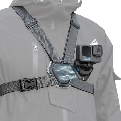 SUREWO Magnetischer Schnellspanner, Verstellbarer Brustgurt, kompatibel mit Go Pro Hero 13/12/11/10/9/8/7/6/5, schwarz, DJI Osmo Action 5 Pro/4/3/2, Insta 360 ONE R und mehr