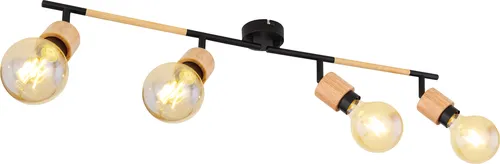 Globo Lighting Strahler Metall schwarz matt, 4x E27 - Lampen: Moderner Deckenstrahler aus der Jorna-Serie, 80 cm lang, individuell mit E27-Leuchtmitteln bestückbar für perfekte Lichtgestaltung.
