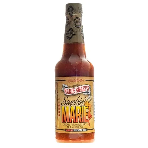 Smokin' Marie' Marie Sharp's Habanero Pepper Sauce, Chili-Würzsauce, 296 ml Hot Sauce in der Glasflasche