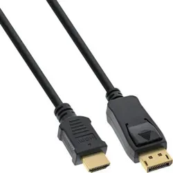 InLine® DisplayPort zu HDMI Konverter Kabel, 4K/30Hz, schwarz, 2m Kabel Adapter- / Konverterkabel