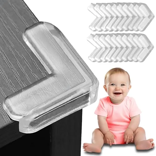 Retoo 20 Stücke Kantenschutz, Baby Eckenschutz Tisch Transparent Tischkantenschutz Kindersicherung Selbstklebend für Alle Möbel Tisch Möbel Glastisch Soft Silikon Baby Verletzungen zu Schützen