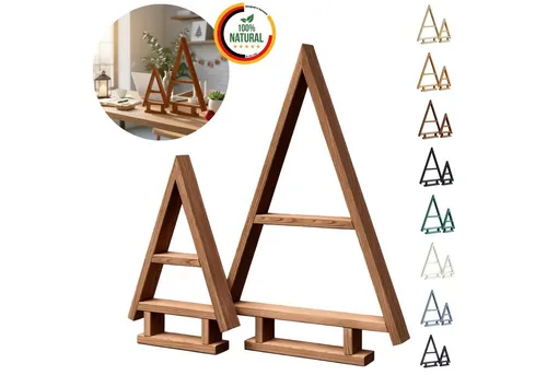 Floranica Weihnachtsfigur Deko 2er SET – Handgemachte Weihnachtsbaum Deko für Innen und Außen - Set aus 2 handgefertigten Weihnachtsbaumfiguren aus Kiefernholz, ideal für festliche Dekorationen im Wohnzimmer oder auf der Terrasse. Robuste Qualität und ansprechendes Design.