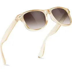 Polarisierte Sonnenbrille im Champagnerrahmen mit Verlauf - Stylische polarisierte Sonnenbrille im eleganten Champagnerrahmen mit Verlauf in Teefarben. Ideal für Outdoor-Aktivitäten und sorgt für klaren Blick ohne Blendung. Perfekt für Männer und Frauen, ideal für jeden Anlass.