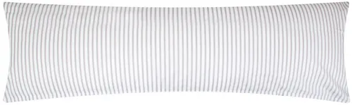 Heubergshop Seitenschläferkissenbezug, (1 Stück), 40x145cm Grau Weiß gestrieft 100% Baumwolle Renforcé (KY-Streifen)