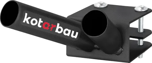 KOTARBAU® Fahnenhalter 2-Fach für doppelt Fahnenstange Montage an Balustrade 170 mm Pulverbeschichtet Schwarz Fahnenmasthalter Fahne Flagge Pulverbeschichtet Fahnenstange