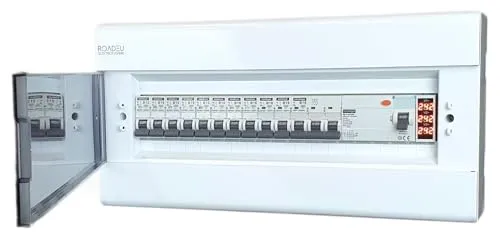 RoadEu - Leitungsschutzschalter - Stromverteiler - Komplett mit Spannungsanzeiger - Fi Schutzschalter - 16A Sicherungsautomat und 10A