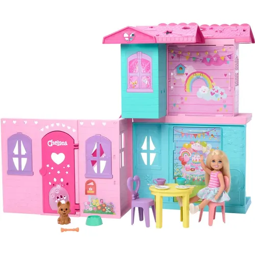 Barbie Chelsea Pop-up-Haus mit 15 Accessoires von Mattel