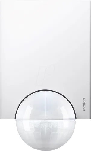 Merten 565619 ARGUS 220 Timer Polarweiß - Bewegungsmelder für Außenbereiche mit 220 Grad Erfassungswinkel. Ideal für größere Hausfronten, ausgestattet mit Dämmerungszeitschaltuhr und Funkmodul-Schnittstelle.