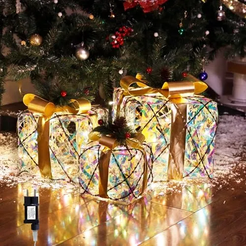 CCLIFE LED Geschenkbox 3er Set, mehrfarbig,CCLIFE