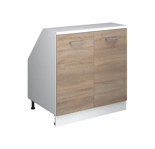 Vicco Dachschrägenschrank Rion, Sonoma, 80 x 81.6 cm - Platzsparender Dachschrägenschrank mit 2 Türen für optimalen Stauraum. Ideal zur Nutzung unter Dachschrägen, stabil und pflegeleicht. Maße: 80 cm Breite, 60 cm Tiefe, 83,8 cm Höhe. Perfekt für eine clevere Raumgestaltung!