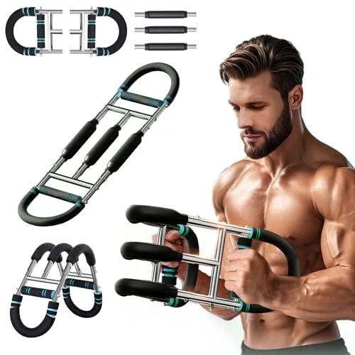 Twister Armtrainer, 120-180LB DREI Rohre Verstellbares Unterarmtrainer mit 3 Stufen, Portable Power Twister Stange mit abnehmbarem Design , Mehrfunktional Fitnessgerät für Zuhause