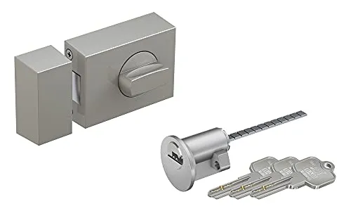 BASI Türzusatzschloss Kastenschloss (Spar-Set) mit Außenzylinder - Sichere Tür-Zusatzsicherung für nach innen öffnende Türen. Mit Drehknauf für schnellen Zugang, ideal für Ihr Zuhause. Inklusive Montagezubehör für einfache Installation.