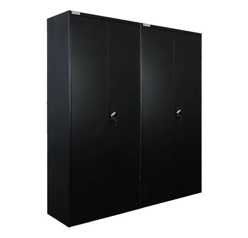 PROREGAL Flügeltürenschrank ELEPHANT 2er Set - Sicher & Stabil - Robustes Set aus 2 Flügeltürenschränken, pulverbeschichtet für Langlebigkeit. Abschließbare Türen und verstärkte Fachböden bieten sichere Aufbewahrung. Ideal für Büro und Zuhause, fertig montiert geliefert.