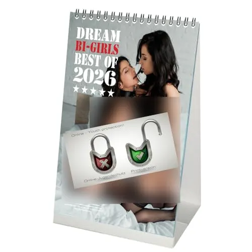 Sexy Bi - Girls DIN A5 Tischkalender für 2026 Erotik lesbische Paare - Seelenzauber