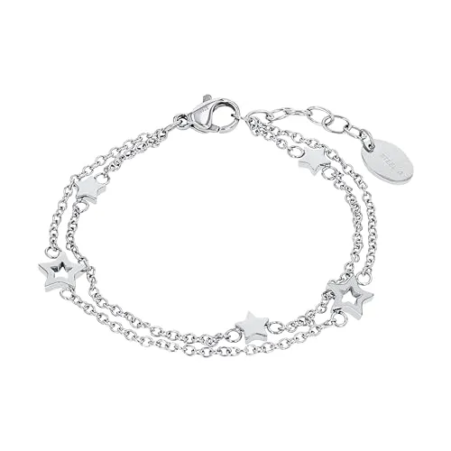 s.Oliver Edelstahl Armband für Mädchen mit Stern - Elegantes Armband aus hochwertigem Edelstahl, verstellbar von 14+2 cm, kommt in Geschenkbox. Ein stilvolles Schmuckstück, das Herzen höherschlagen lässt.