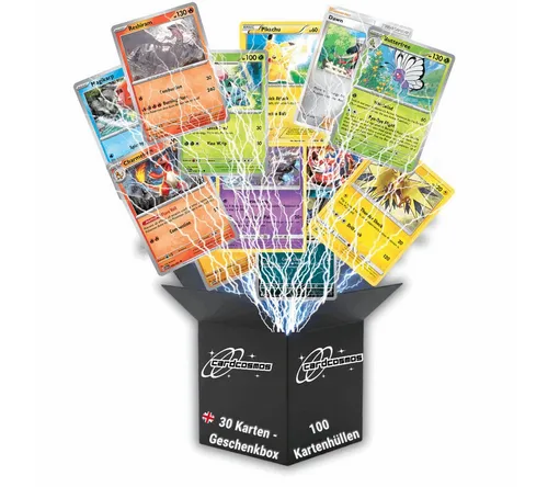 POKÉMON Sammelkarte Pokémon Karten Set Englisch 30/50/100/200 Karten + Holos u. Sleeves
