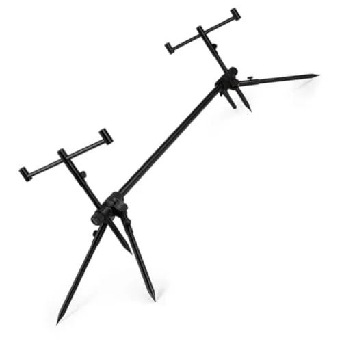 Fox Black Label Slim 3 Rod Pod Complete - Rodpod zum Karpfenangeln, Rutenhalterung für Karpfenruten, Rutenständer