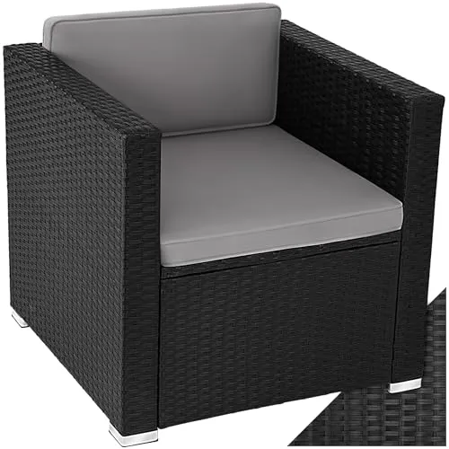 tectake® Poly Rattan Sessel mit Armlehnen von tectake