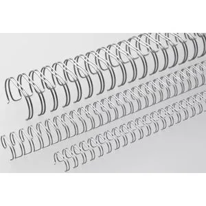 Renz Drahtbinderücken Ring Wire, 34 Ringe, silber matt, 3:1 Teilung, 50 Stück, 16 mm
