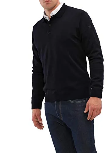 MÄRZ Pullover Polokragen Merino Superwash 490700-399 Navy, 64 - Eleganter Polopullover aus hochwertiger Merinowolle, ideal für stilvolle Anlässe. Mit klassischem Fit und trendy Farbton überzeugt er in jedem Kleiderschrank.