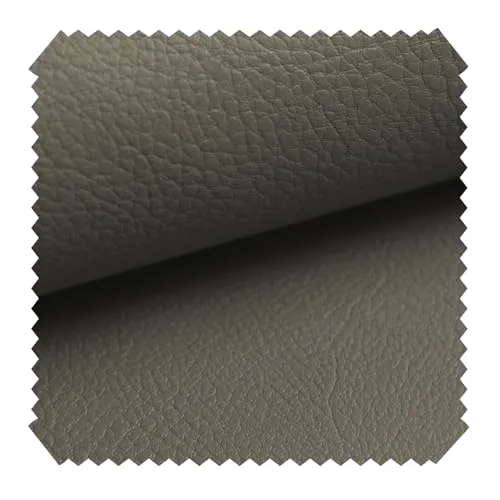 novely® NEUSS - Genarbtes Kunstleder - Möbelstoff in Echtleder-Optik - Robuster Polsterstoff - Pflegeleichte Meterware 1lfm | Farbe: 20 Grau Braun