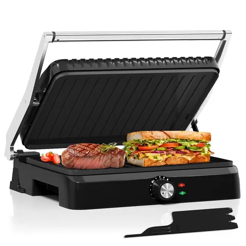 2200W Kontaktgrill XL Tischgrill Panini Maker Sandwichtoaster Antihaft Platten