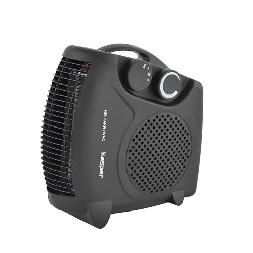 KASPAR Heizlüfter Klein Kompakt Thermoventilator Elektroheizer 1000 W 2000 W Mit Ventilatorfunktion Thermostat Überhitzungsschutz Elektroheizung 3 Heizstufen Kalt Warm Heiß Schwarz
