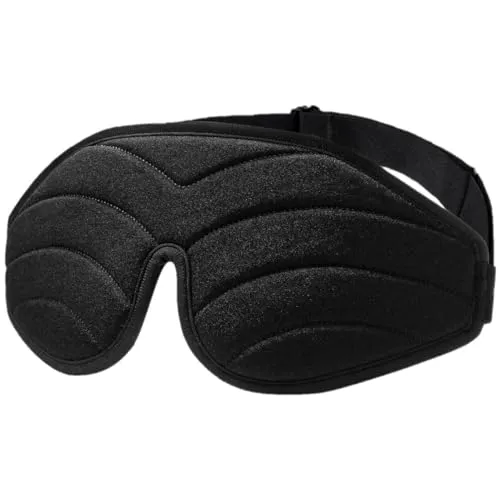 Schlafmaske für Frauen Herren, Umisleep 3D Konturierte Augenmaske, Superweich und Bequem, 100% Licht Blockierende Schlafbrille Augenbinde für Reisen, Schlaf, Schlaflosigkeit, Migräne (A-Schwarz)