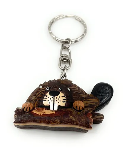 Biber Nagetier Nager Holz Edel Handmade Schlüsselanhänger Anhänger