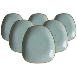 Ritzenhoff & Breker Casa Beilagenteller 6er Set - Blau - Teller Set aus Porzellan im charmanten Vintage-Look, spülmaschinenfest und ideal für kreatives Mix & Match mit verschiedenen Farben und Formen.