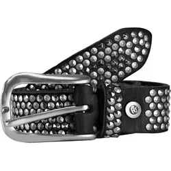 b.belt Nietengürtel W90 - Eleganter Ledergürtel mit Nieten - Damen Gürtel in Schwarz, aus hochwertigem Leder mit stylischen Metallnieten, ideal für jedes Outfit. Lieferung in b.belt Geschenkbox.