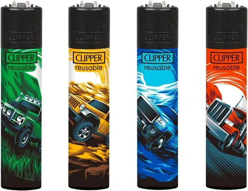 Clipper Feuerzeug 4er Set: (Trucks)