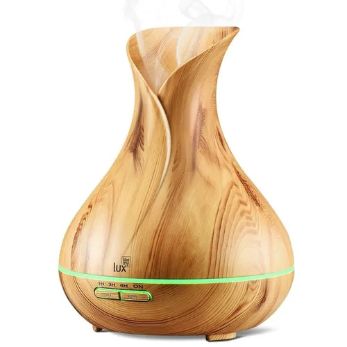 Aroma Diffuser Likemylux 400ml - Luftbefeuchter mit LED - Luftbefeuchter für Räume bis 24 m², mit 400 ml Tank und stimmungsvollen LED-Lichtern. Ideal fürs Schlafzimmer, Wohnzimmer oder Yoga.