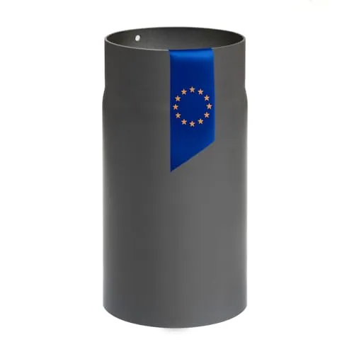 raik Rauchrohr Ofenrohr 120 mm Durchmesser 250 mm Länge Materialstärke 2 mm legierter Stahl Senotherm-Beschichtung eingebrannt gussgrau Made in EU bis 600°C