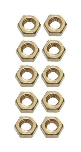 Sechskantmutter Mutter M2,5 Messing DIN 934 10 Stück (0111) in gold von B2Q