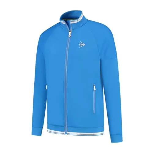 DUNLOP CLUB Herren Tennis Strickjacke in Königsblau, XL - Moderne Strickjacke aus 92% Polyester und 8% Elasthan für optimale Bewegungsfreiheit. Mit praktischem Reißverschluss und tiefen Seitentaschen bietet sie Komfort und Stauraum für dein Tennis-Training.