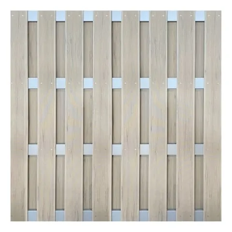 Produktbild GroJaFertigzaun Sichtschutzzaun Quadratisch WPC/BPC, Bi-Color Sand