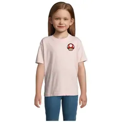 Blondie & Brownie T-Shirt PilzFacePatch Kinder T-Shirt Pilz Patch Motiv Freizeit Oberteil Tee PilzFacePatch Kinder Freizeitshirt Motiv rosa 96/104