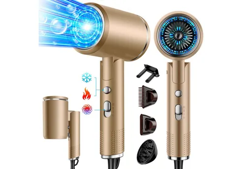 ibettertec Haartrockner Haartrockner Föhn Ionen,klappbar,mit 3 Stylingdüse, 2400 W, Schnelltrocknen Hair Dryer Mit 6 Temperatureinstellungen, Reiseföhn Hairdryer Frisuren Zubehör Reisehaartrockner