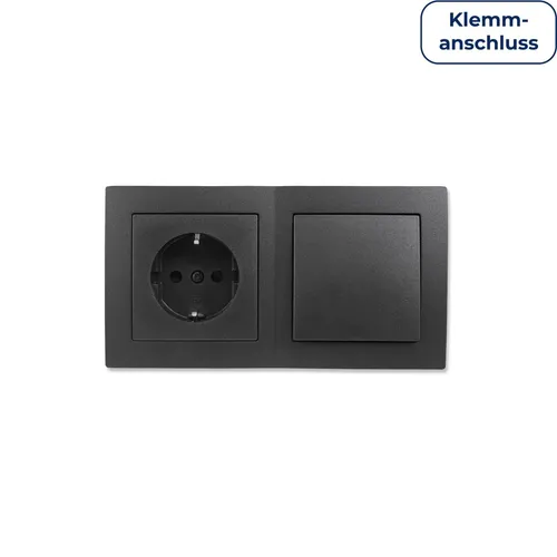 Schalter und Steckdosen Set Flair ''Tür 2-fach Profi'' 3-teilig, anthrazit NEU