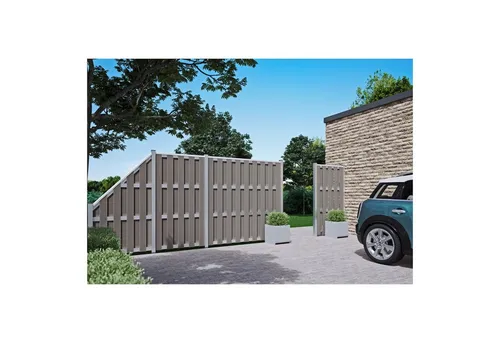 Tetzner & Jentzsch Gartenzaun JINAN-Serie silbergrau / WPC Sichtschutzzaun