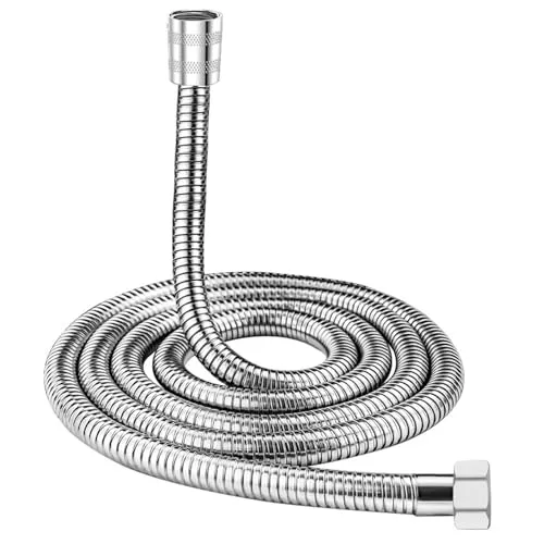 Duschschlauch 1,5m, Premium Edelstahl Brauseschlauch, Verdreh- & Knicksicher, Auslaufsicher, Trinkwasser- und druckgeprüft, G1/2 Zoll Standard Anschluss, Ersatz Duschschlauch für Badarmaturen, Chrom