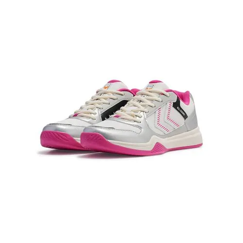HUMMEL Herren Handballschuhe ALL COURT – Vielseitige Hallenschuhe - Der ALL COURT Hallenschuh bietet strapazierfähiges PU-Material und atmungsaktives Mesh. Mit reaktionsfreudiger EVA-Zwischensohle und stabilisierender Fersenkappe ideal für den sportlichen Einsatz.