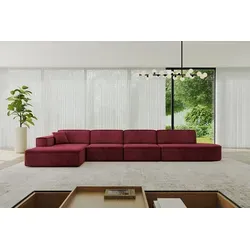 ALTDECOR Ecksofa IREA-L3-v4 in Bordeauxrot - Komfortable L-Form Couch - Vielseitiges Ecksofa in L-Form für stilvolle Wohnzimmer. Hochwertige Polsterung und stabile Konstruktion bieten maximalen Sitzkomfort. Ideal für entspannte Abende mit Familie und Freunden.