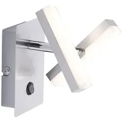 LED-Wandleuchte, Stahl, 2 verstellbaren Leuchtköpfen, warmweißes Licht