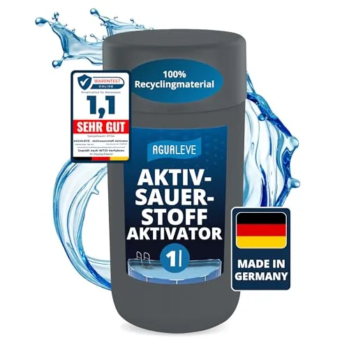 AGUALEVE® Aktivsauerstoff-Aktivator 1kg *NEU* | Aktiviert und verstärkt Aktivsauerstoff + Algenschutz | Für Pools, Aufstellpools, Whirlpools, Planschbecken | Markenqualität Made in Germany