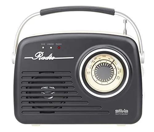 Silva-Schneider Mono 1965 Kofferradio - Kompaktes Retro-Radio im trendigen Design, ideal für Küche, Bad oder Terrasse. Netz- oder Batteriebetrieb ermöglicht flexibles Hören Ihrer Lieblingsmusik in Top Qualität.