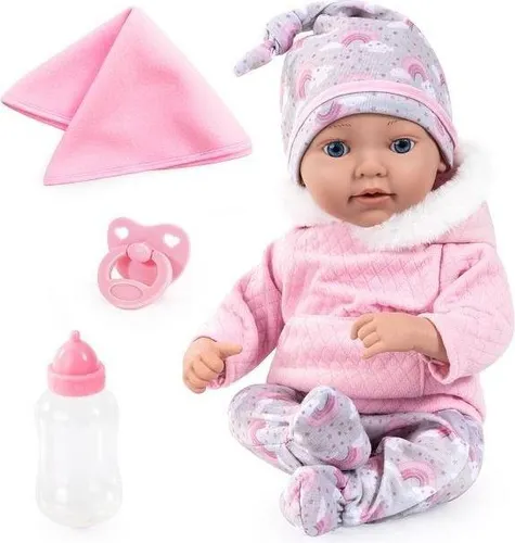 Bayer Design 93827AC Reborn Babypuppe - lebensecht, 38 cm mit Schnuller, Flasche und Decke, ideal zum Kuscheln und Spielen